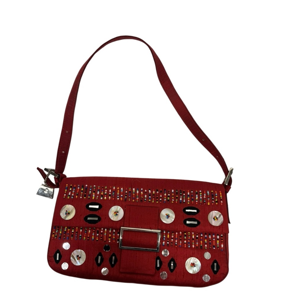 Jeanne Lottie Red beaded Embellished Shoulder Bag